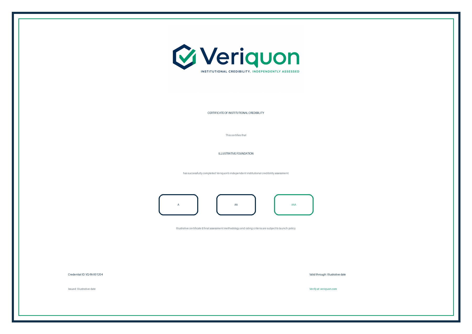Illustrative certificate